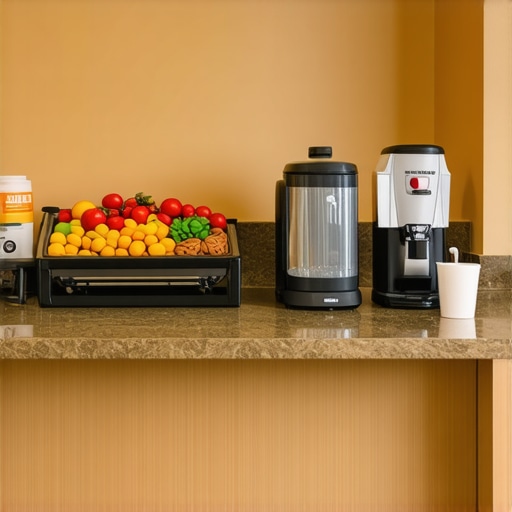 A quiet and comfortable staff break room for catering and event personnel to recharge.