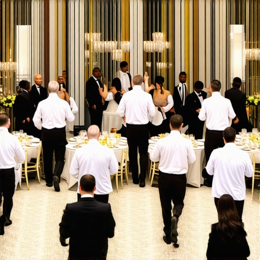 A team of professional servers providing seamless service at a luxury corporate event