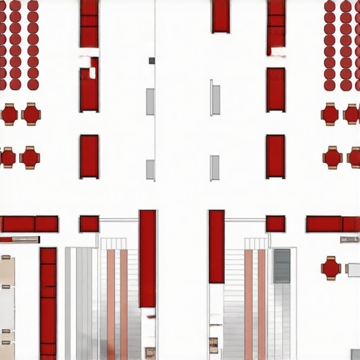 Professional event layout showing a service corridor for catering staff to avoid guest bottlenecks.