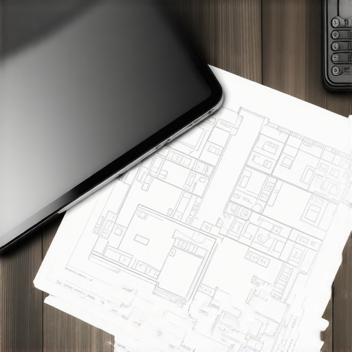Professional event planning tools including a digital tablet with floor plans and a printed event script.