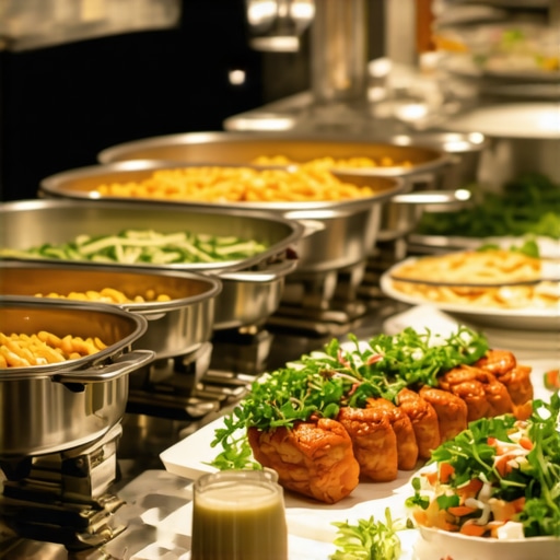 The best way to light a buffet line for evening events