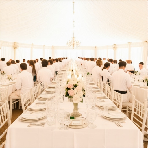 The logistics of a 400-person plated dinner in a tent